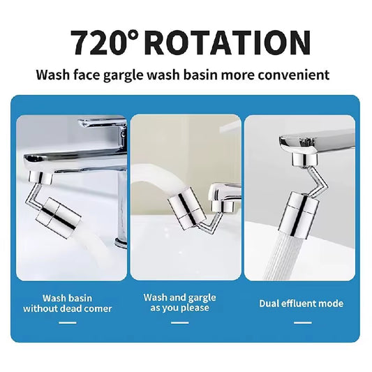 Universal 720 Degree Swivel Tap Aerator Splash-Proof Water Saving ABS Plastic Faucet Spray Head Extender for Wash Basin
