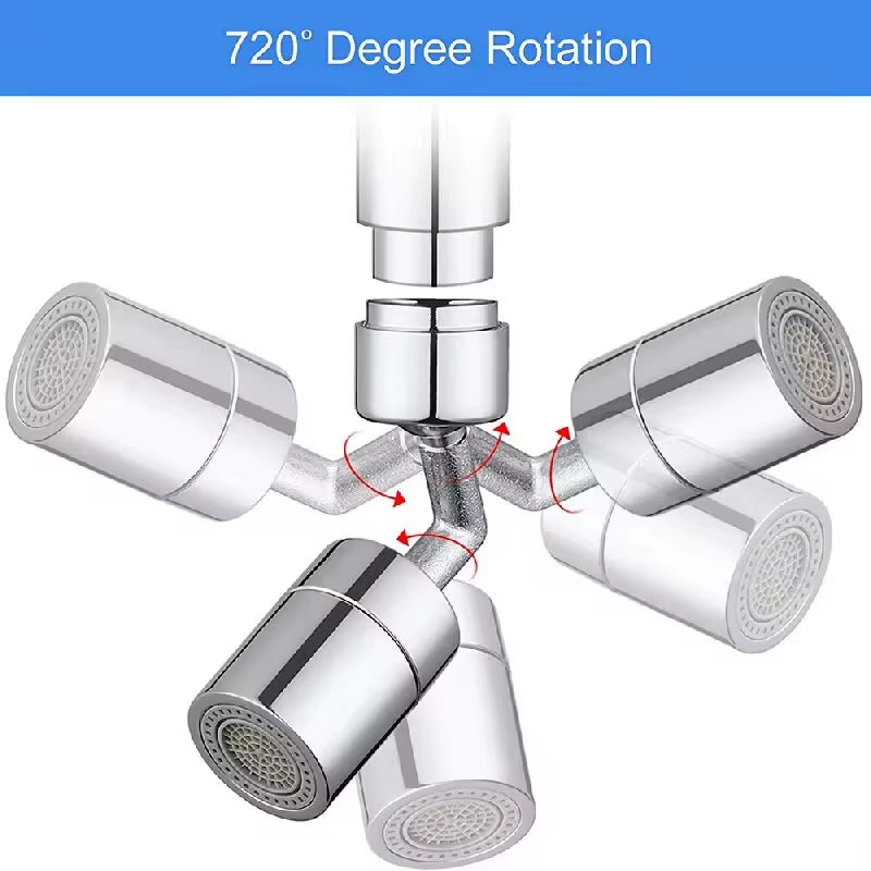 Universal 720 Degree Swivel Tap Aerator Splash-Proof Water Saving ABS Plastic Faucet Spray Head Extender for Wash Basin