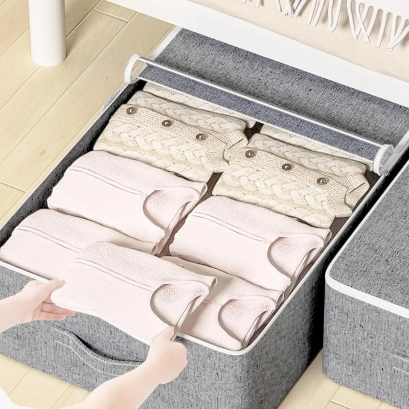 Under Bed Storage Container – Foldable Clothes Organizer with Zipper