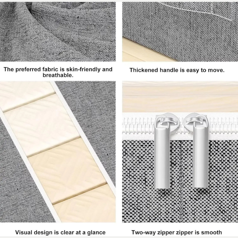 Under Bed Storage Container – Foldable Clothes Organizer with Zipper